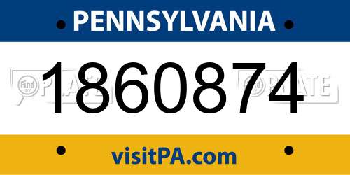 1860874 Pennsylvania License Plate