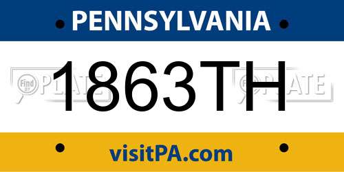 1863TH Pennsylvania License Plate