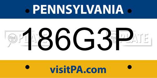 186G3P Pennsylvania License Plate