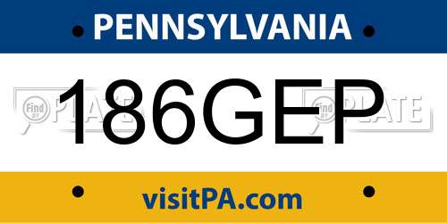 186GEP Pennsylvania License Plate