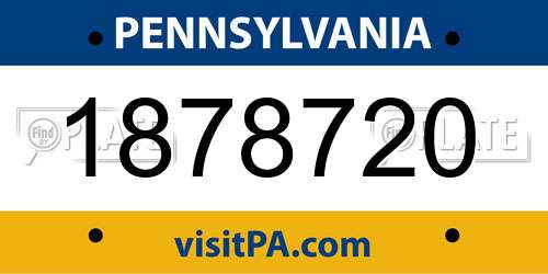 1878720 Pennsylvania License Plate