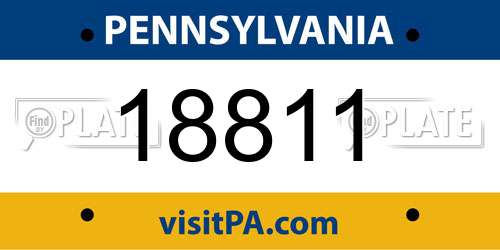 18811 Pennsylvania License Plate