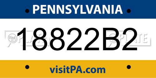 18822B2 Pennsylvania License Plate