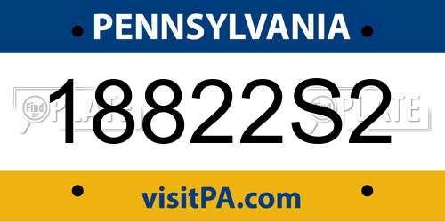 18822S2 Pennsylvania License Plate