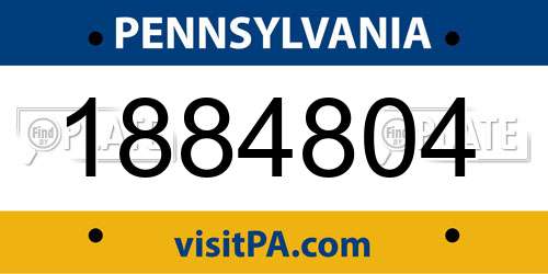 1884804 Pennsylvania License Plate