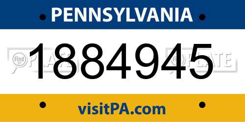 1884945 Pennsylvania License Plate