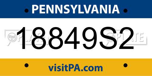 18849S2 Pennsylvania License Plate