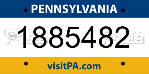 1885482 Pennsylvania License Plate