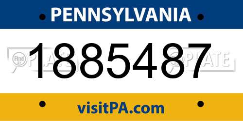 1885487 Pennsylvania License Plate