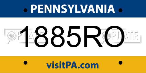1885RO Pennsylvania License Plate