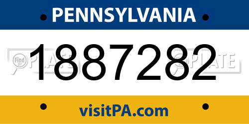 1887282 Pennsylvania License Plate