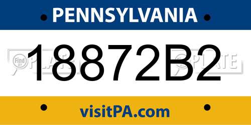18872B2 Pennsylvania License Plate