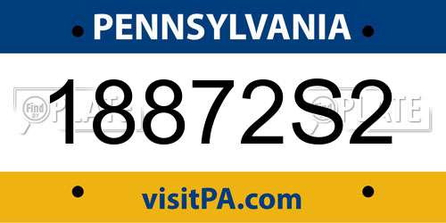 18872S2 Pennsylvania License Plate