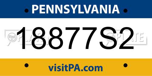 18877S2 Pennsylvania License Plate