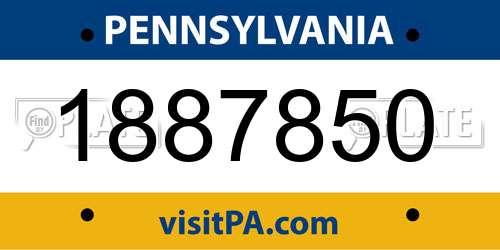 1887850 Pennsylvania License Plate