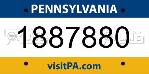 1887880 Pennsylvania License Plate