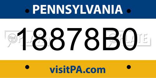 18878B0 Pennsylvania License Plate