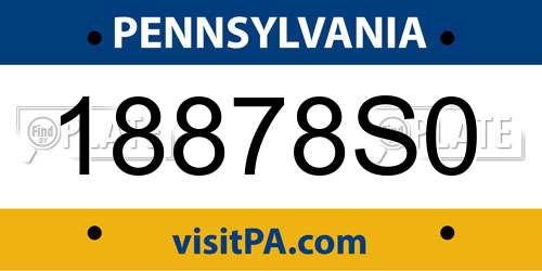 18878S0 Pennsylvania License Plate