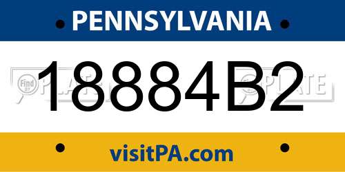 18884B2 Pennsylvania License Plate