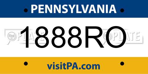 1888RO Pennsylvania License Plate