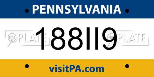 188II9 Pennsylvania License Plate