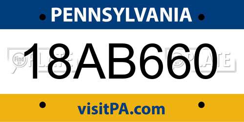18AB660 Pennsylvania License Plate
