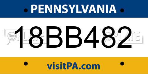 18BB482 Pennsylvania License Plate