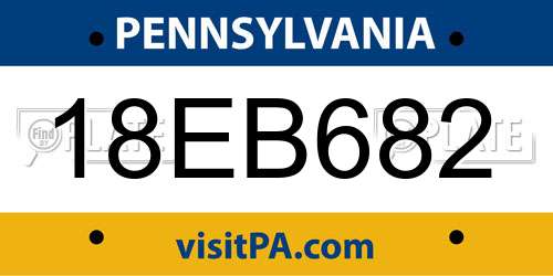 18EB682 Pennsylvania License Plate