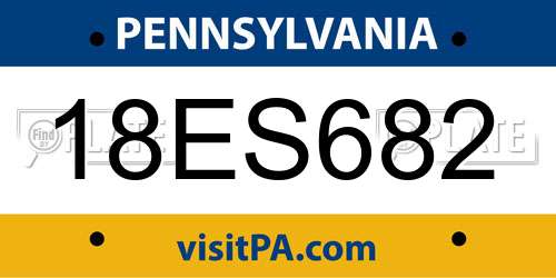 18ES682 Pennsylvania License Plate