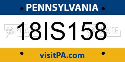 18IS158 Pennsylvania License Plate