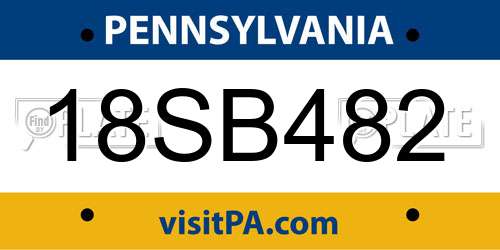 18SB482 Pennsylvania License Plate