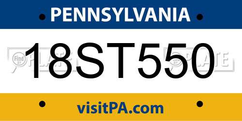 18ST550 Pennsylvania License Plate