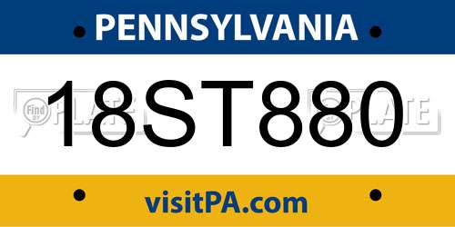 18ST880 Pennsylvania License Plate