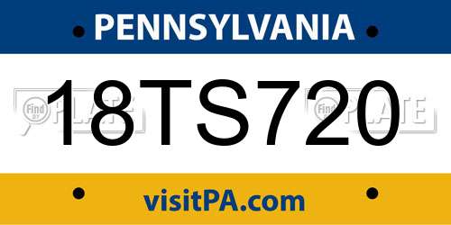 18TS720 Pennsylvania License Plate
