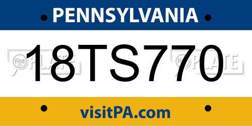 18TS770 Pennsylvania License Plate