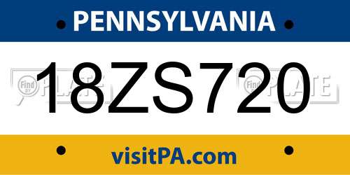 18ZS720 Pennsylvania License Plate