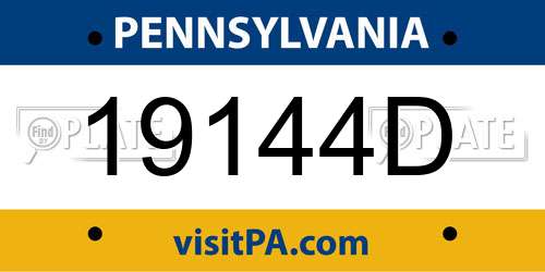 19144D Pennsylvania License Plate