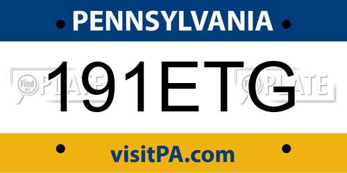 191ETG Pennsylvania License Plate