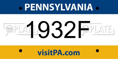 1932F Pennsylvania License Plate