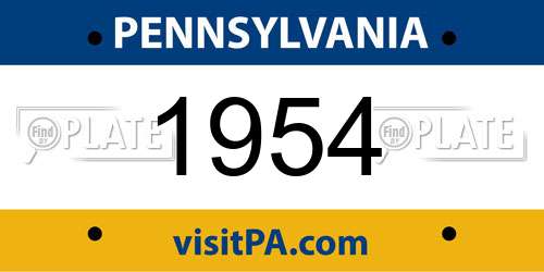 1954 Pennsylvania License Plate
