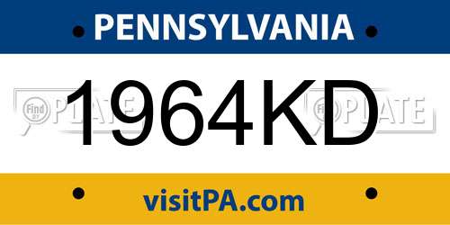 1964KD Pennsylvania License Plate