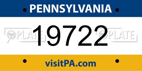 19722 Pennsylvania License Plate
