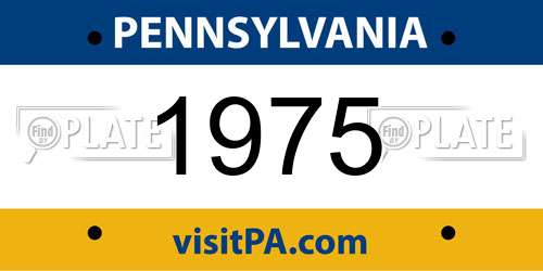 1975 Pennsylvania License Plate