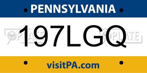 197LGQ Pennsylvania License Plate