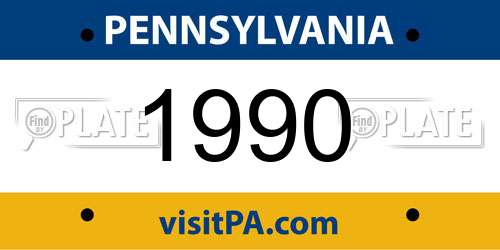1990 Pennsylvania License Plate