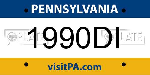 1990DI Pennsylvania License Plate