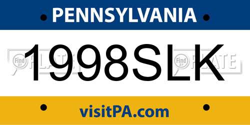 1998SLK Pennsylvania License Plate