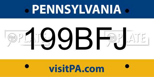 199BFJ Pennsylvania License Plate