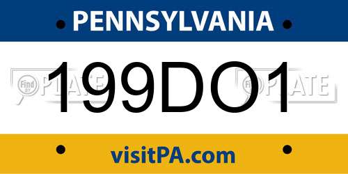 199DO1 Pennsylvania License Plate
