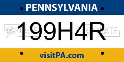 199H4R Pennsylvania License Plate